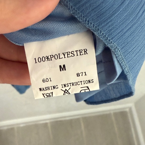 Chic Blue Ruffle Mini Dress - Picture 3 of 9